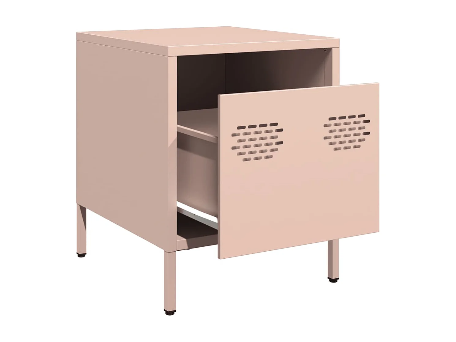 Mesa de cabeceira rosa 35x39x43,5 cm aço