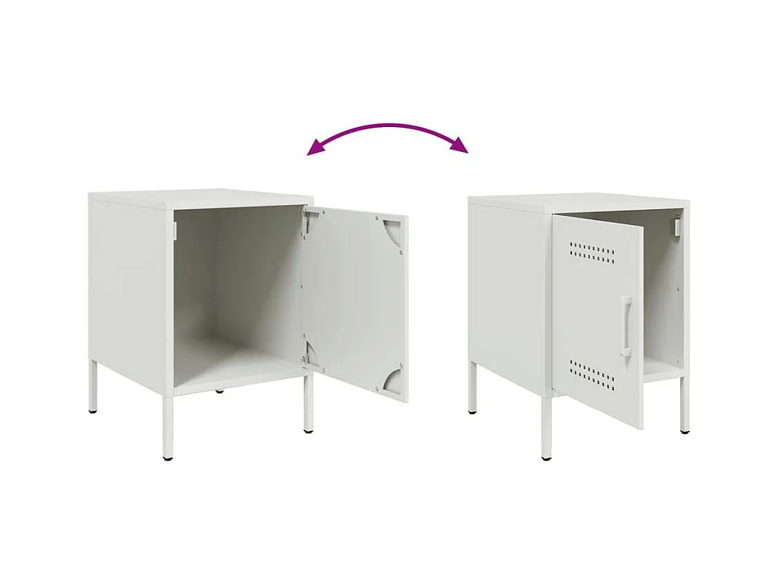 Table de chevet blanc 36x39x50,5 cm acier