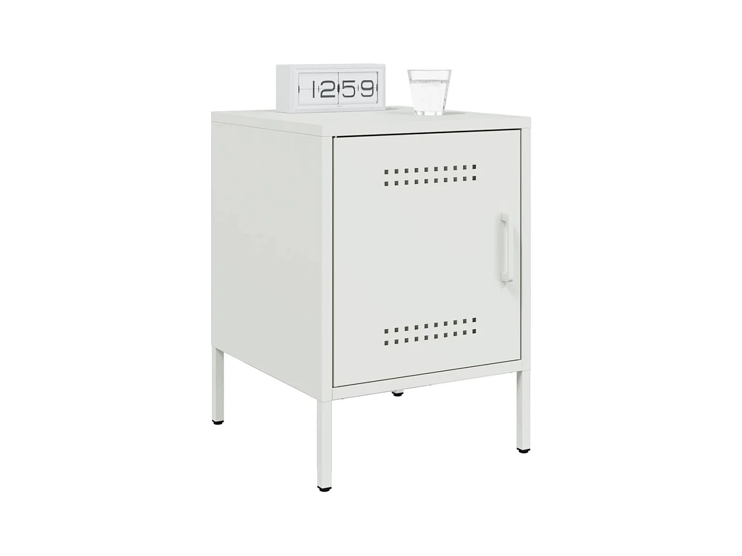 Table de chevet blanc 36x39x50,5 cm acier