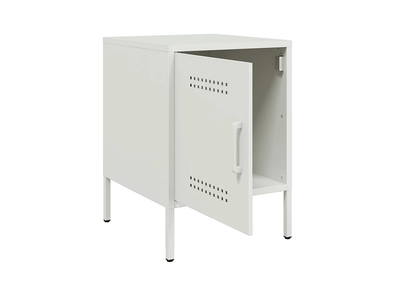 Table de chevet blanc 36x39x50,5 cm acier