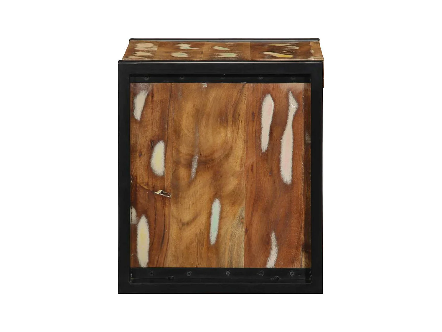 Mesa de cabeceira multicolorida 40x35x40 cm madeira recuperada