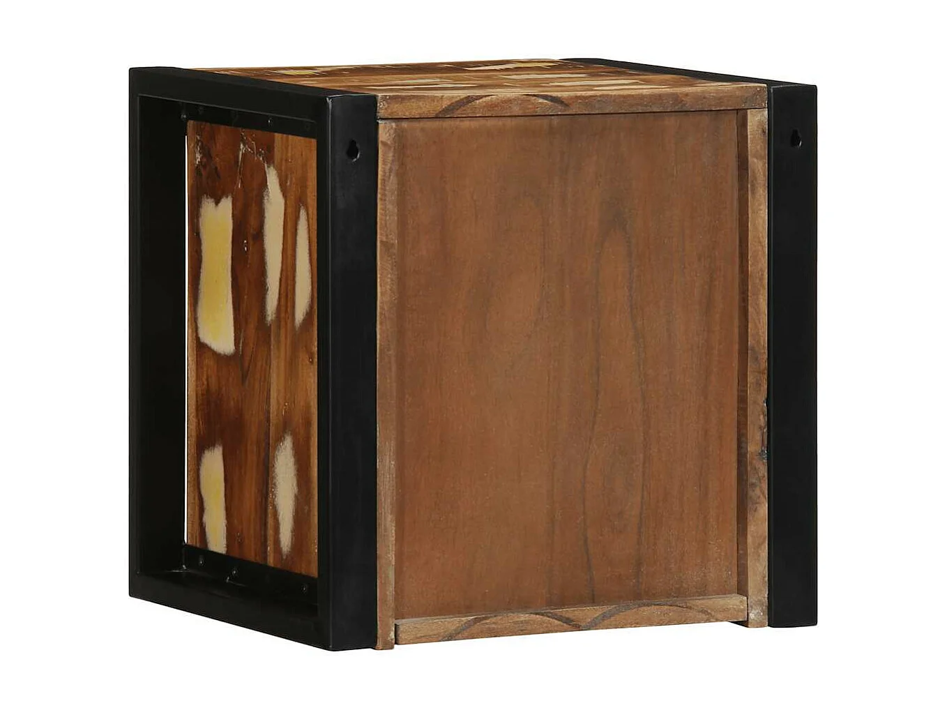 Mesa de cabeceira multicolorida 40x35x40 cm madeira recuperada