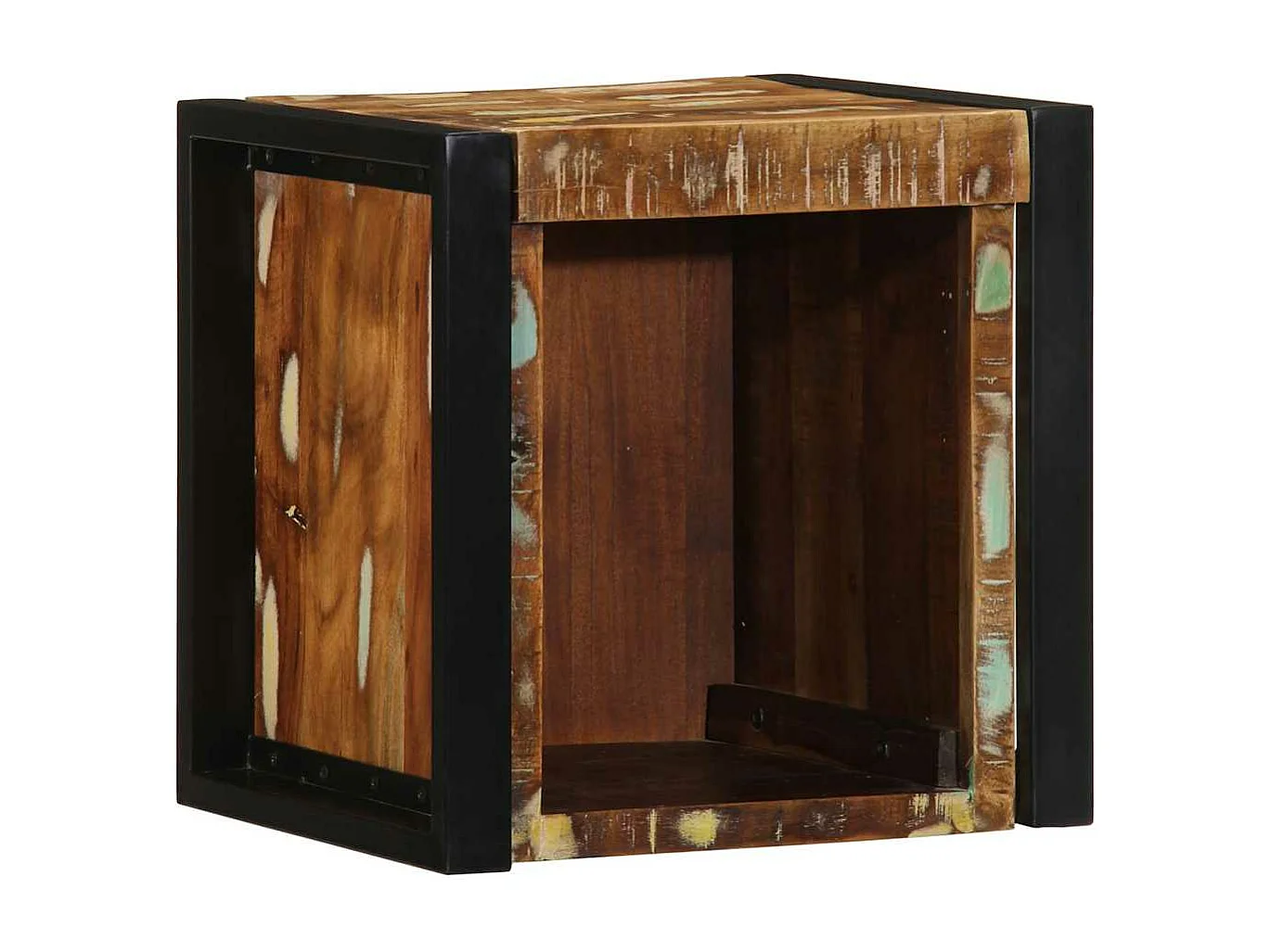 Nachtkastje veelkleurig 40x35x40 cm gerecycled hout