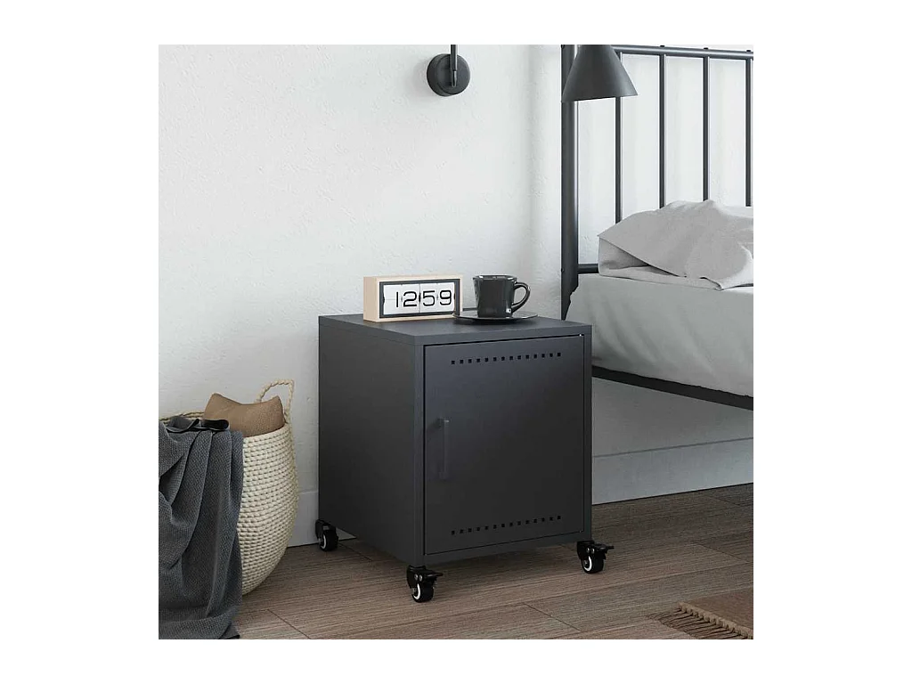 Table de chevet anthracite 36x39x43,5 cm acier