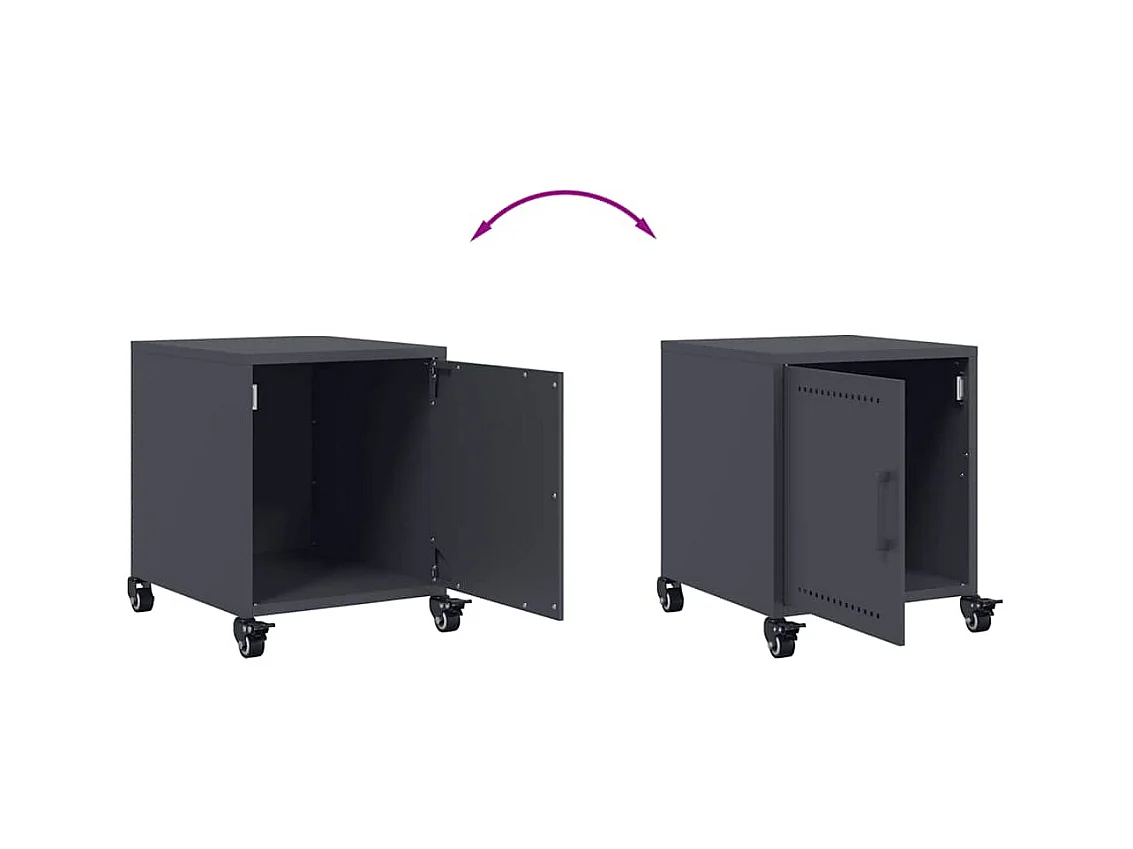 Table de chevet anthracite 36x39x43,5 cm acier