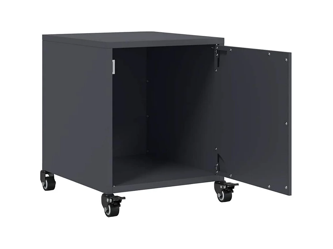 Table de chevet anthracite 36x39x43,5 cm acier