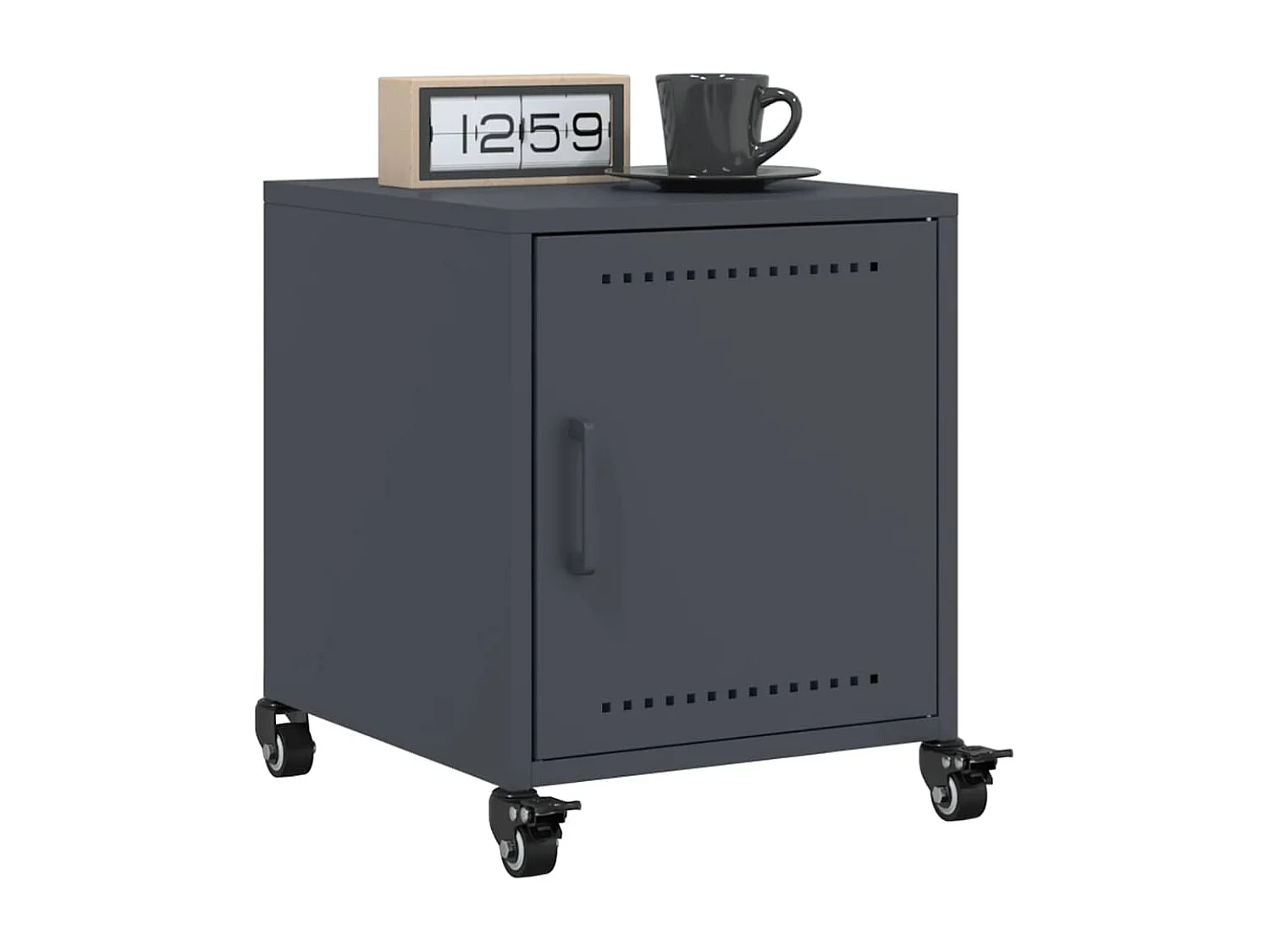 Table de chevet anthracite 36x39x43,5 cm acier