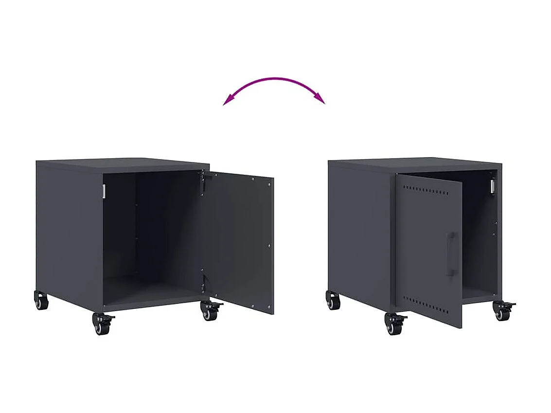 Table de chevet anthracite 36x39x43,5 cm acier