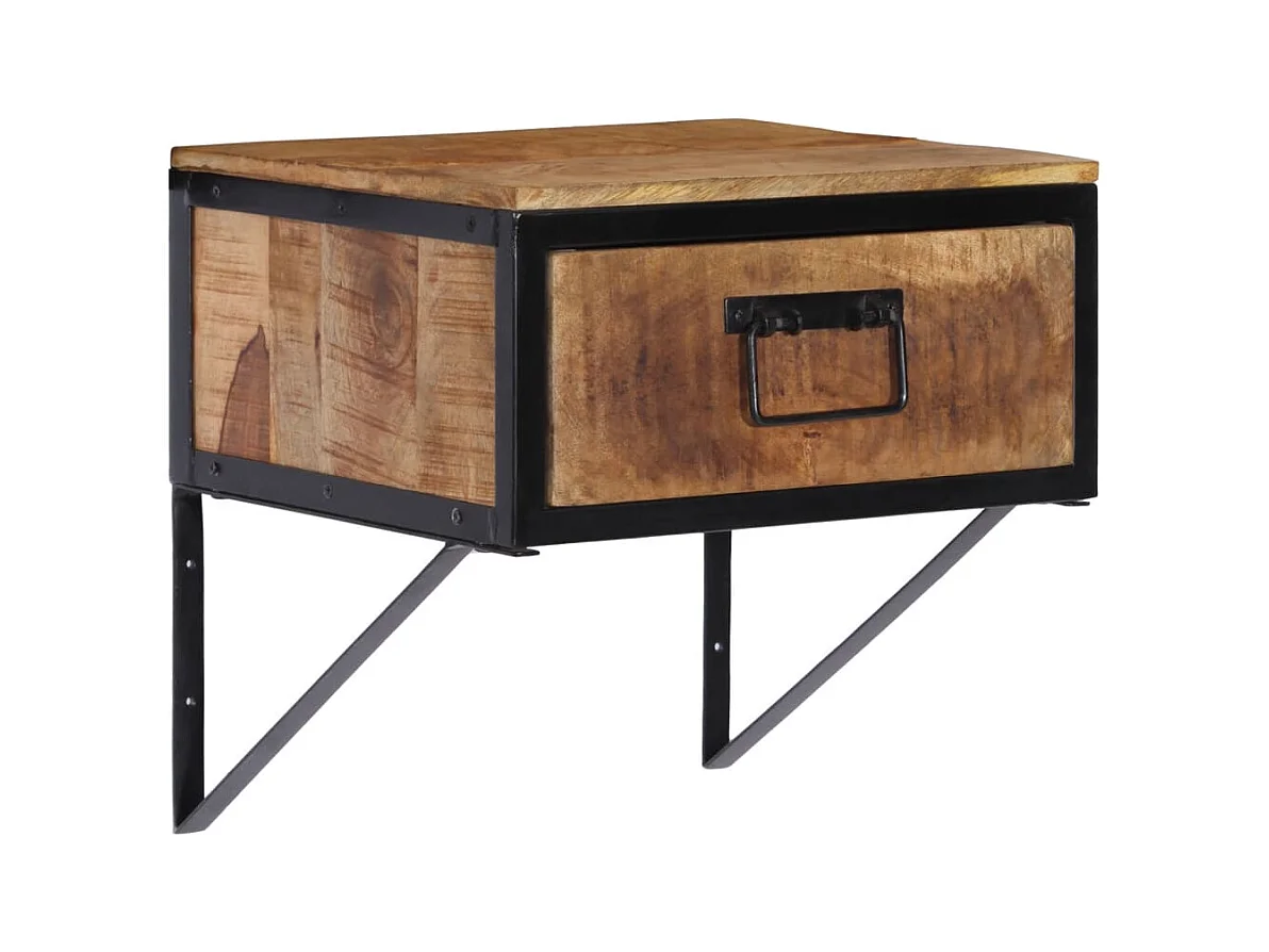 Comodino 40x35x40 cm in legno massello di mango