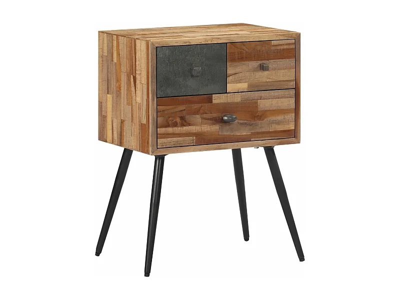 Mesa de cabeceira 47x31,5x60 cm madeira maciça de teca