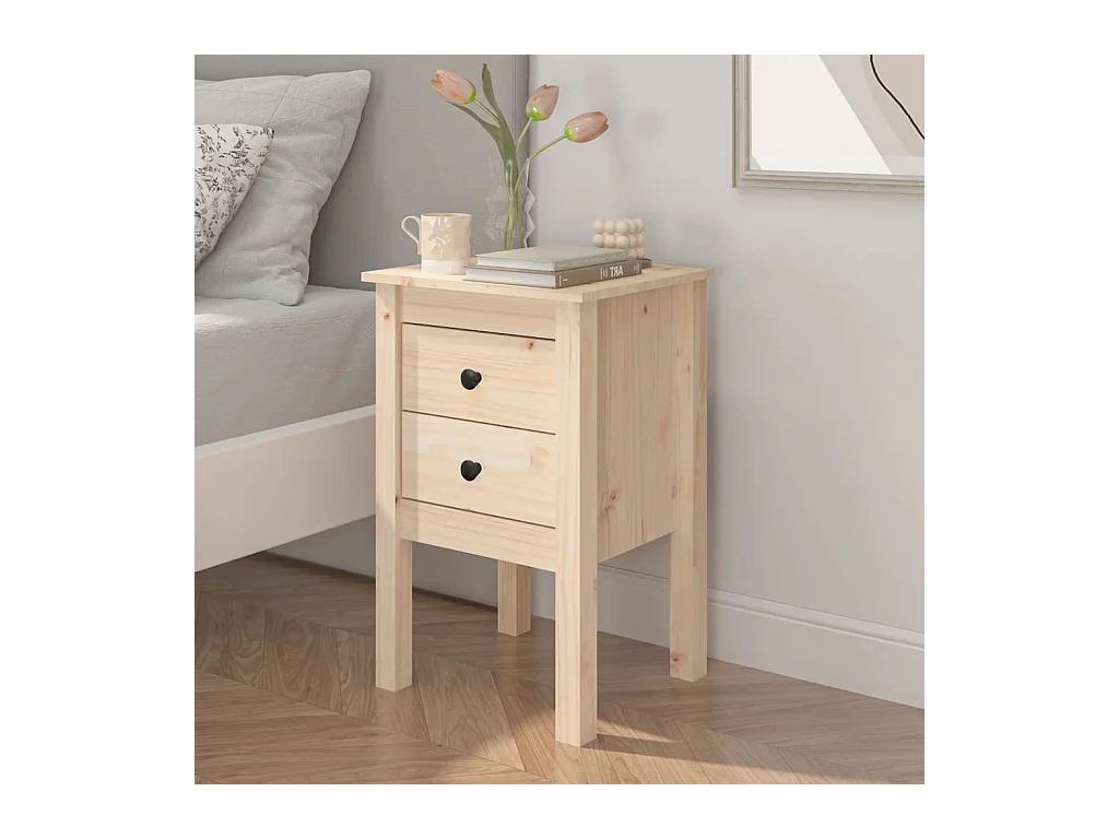 Nachttisch 40x35x61,5 cm Massivholz Kiefer