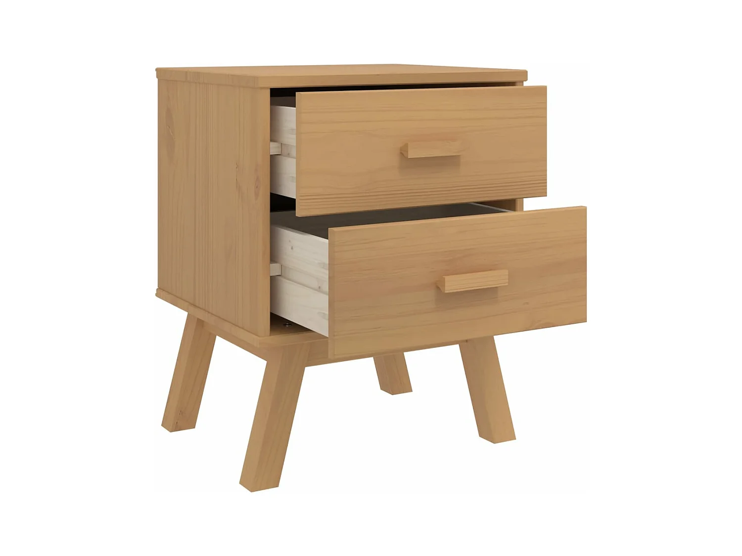 OLDEN Nachttisch braun massives Kiefernholz