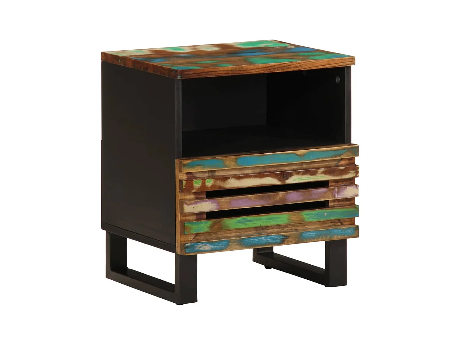 Table de chevet 40x34x46 cm bois massif de récupération