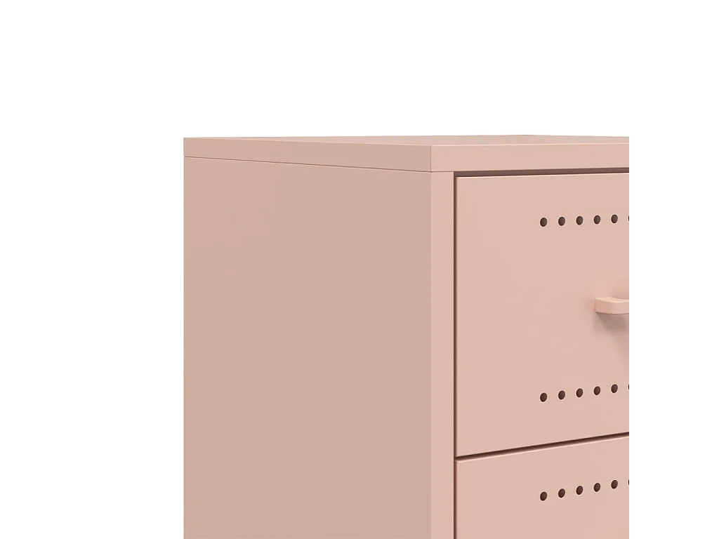 Table de chevet rose 36x39x43,5 cm acier