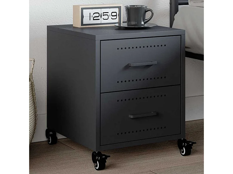 Comodino antracite 36x39x43,5 cm acciaio