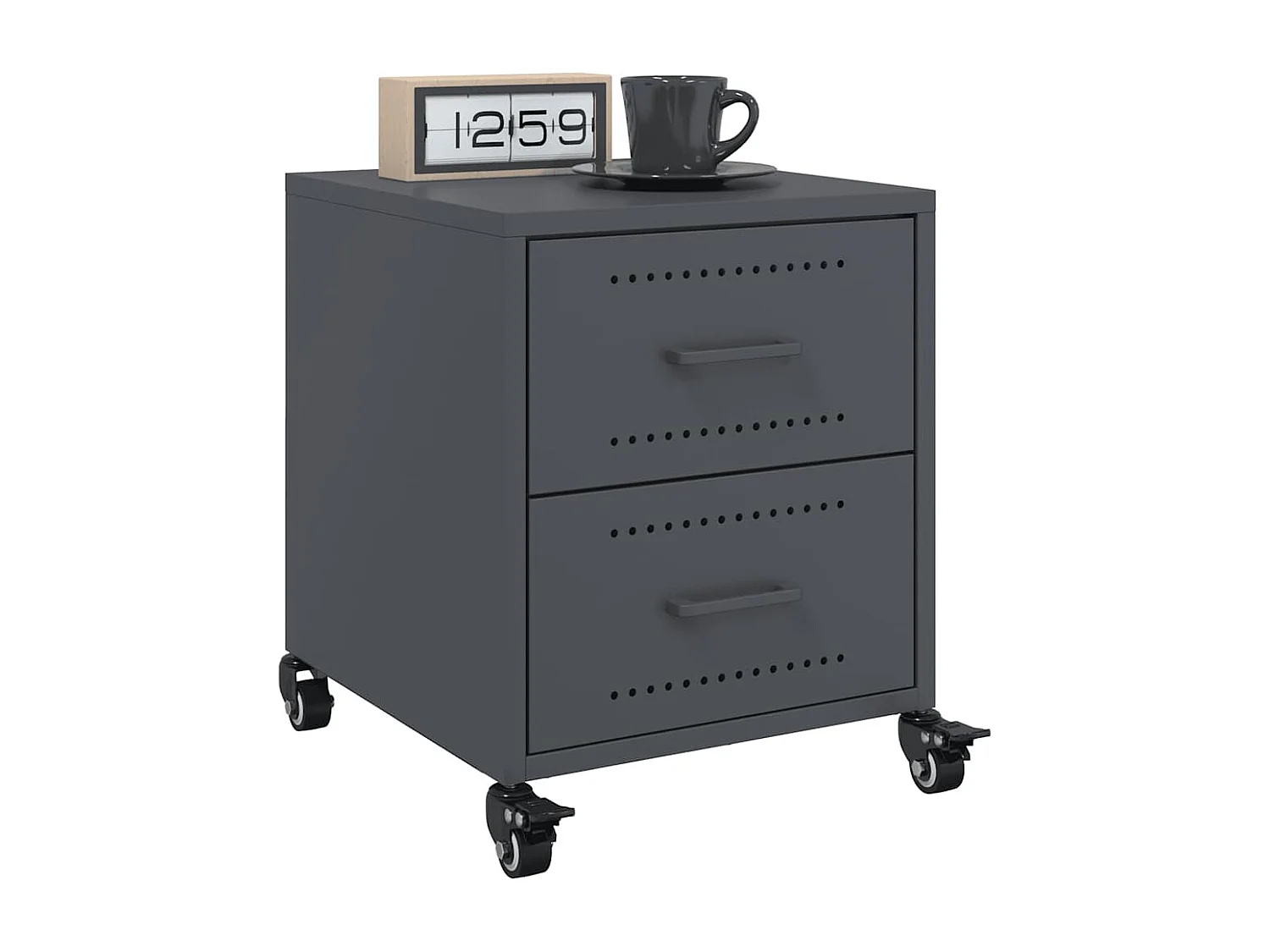 Table de chevet anthracite 36x39x43,5 cm acier