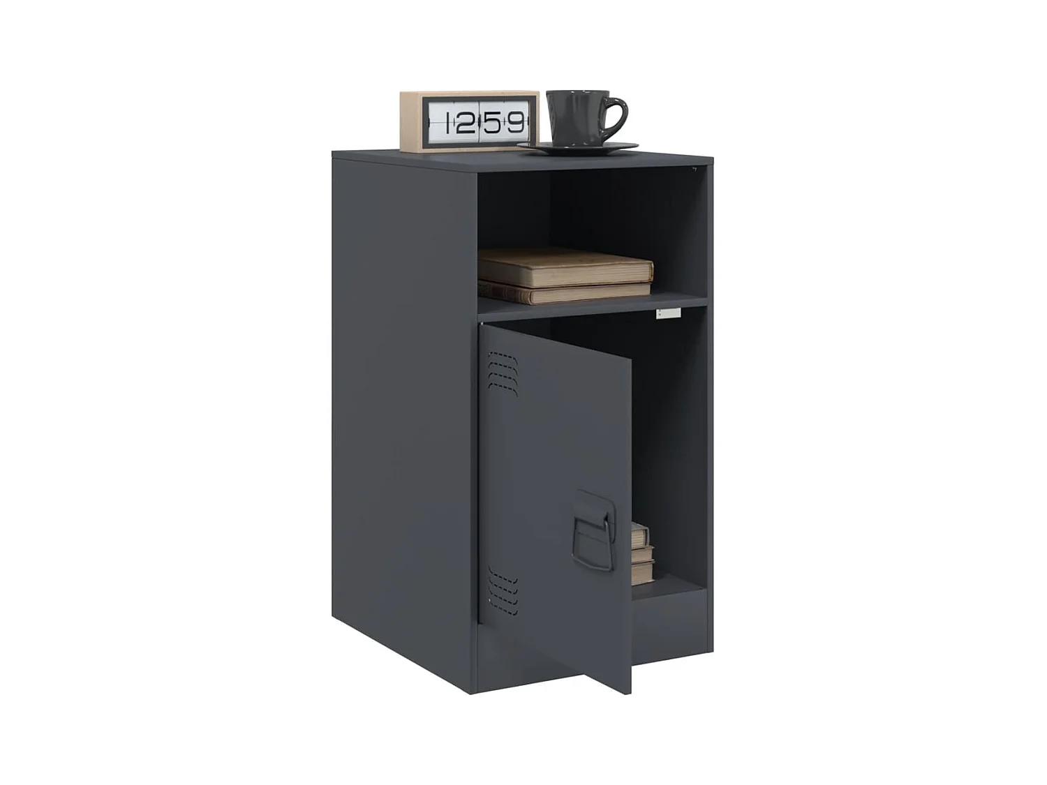 Table de chevet anthracite 34,5x39x62 cm acier