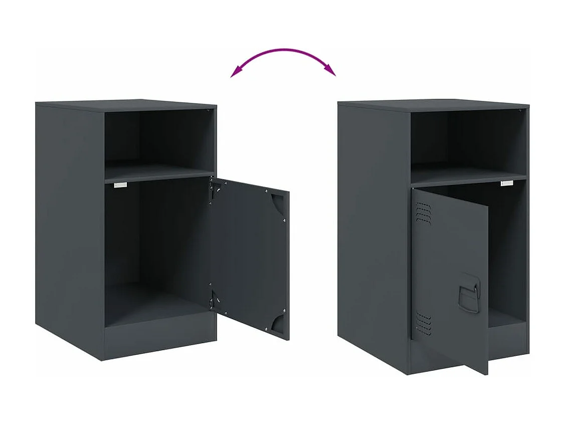 Table de chevet anthracite 34,5x39x62 cm acier