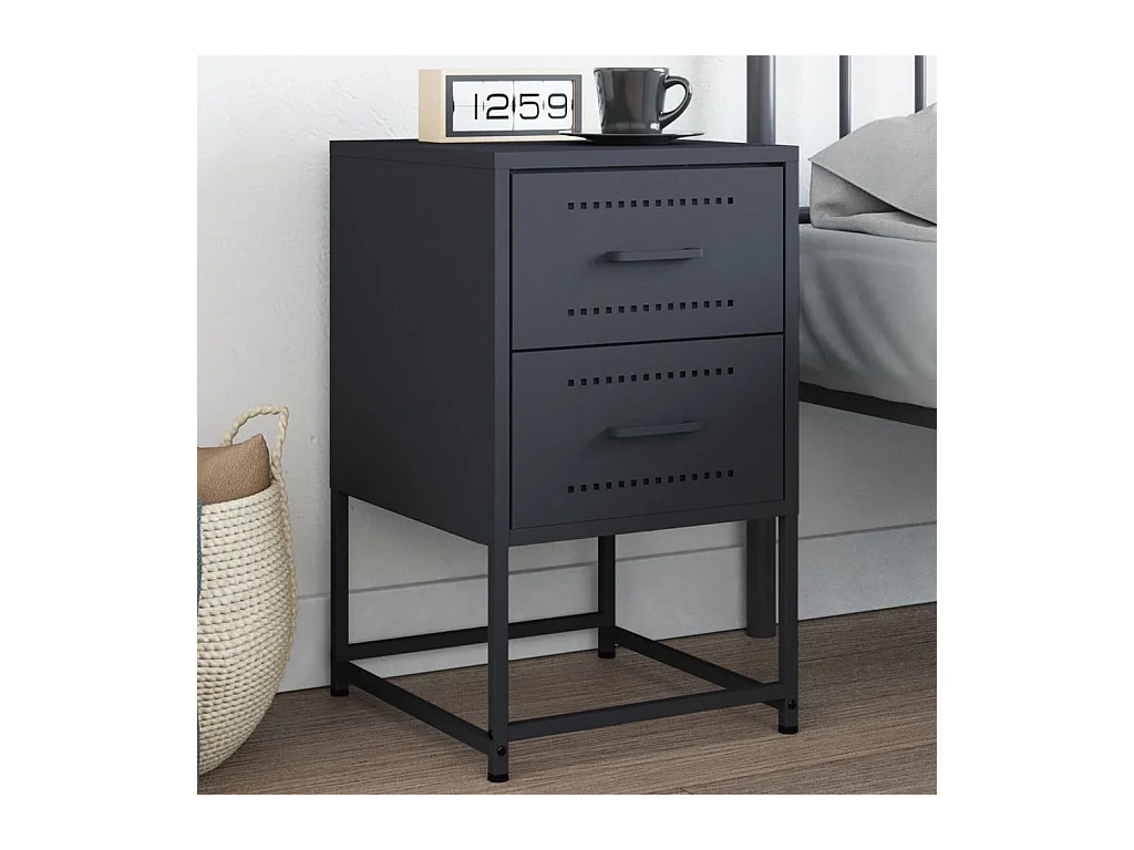 Table de chevet anthracite 36x39x60,5 cm acier