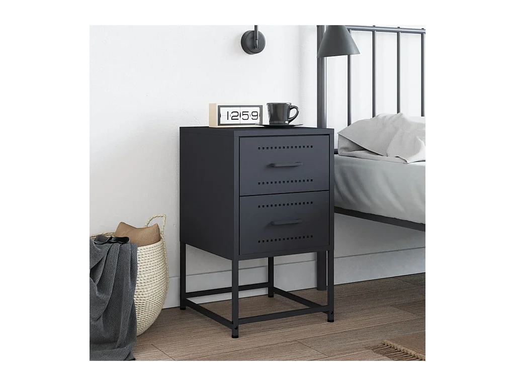 Table de chevet anthracite 36x39x60,5 cm acier