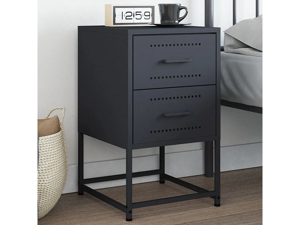 Mesa de cabeceira antracite 36x39x60,5 cm aço