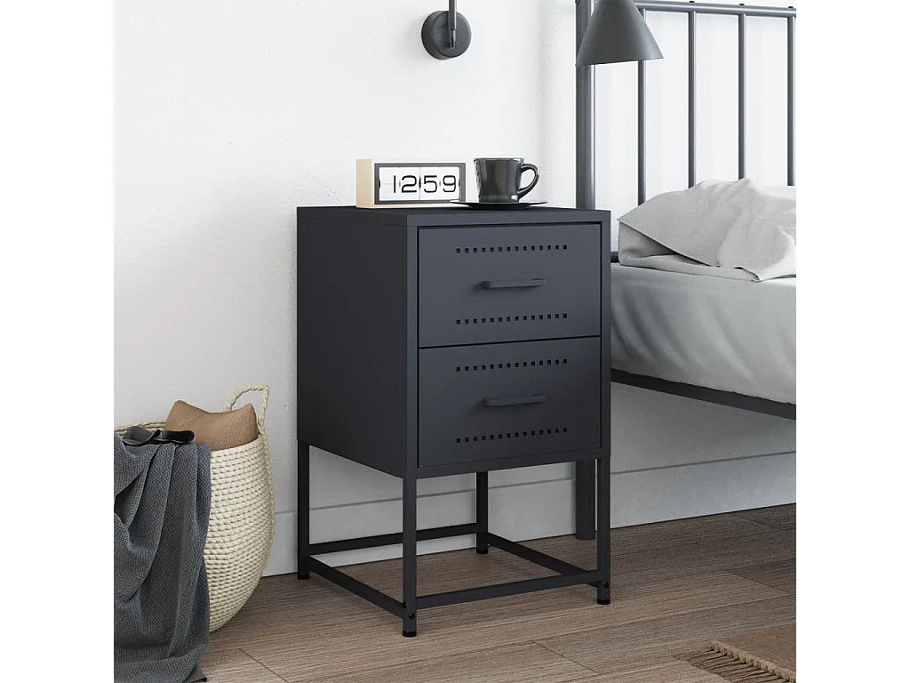 Mesa de cabeceira antracite 36x39x60,5 cm aço