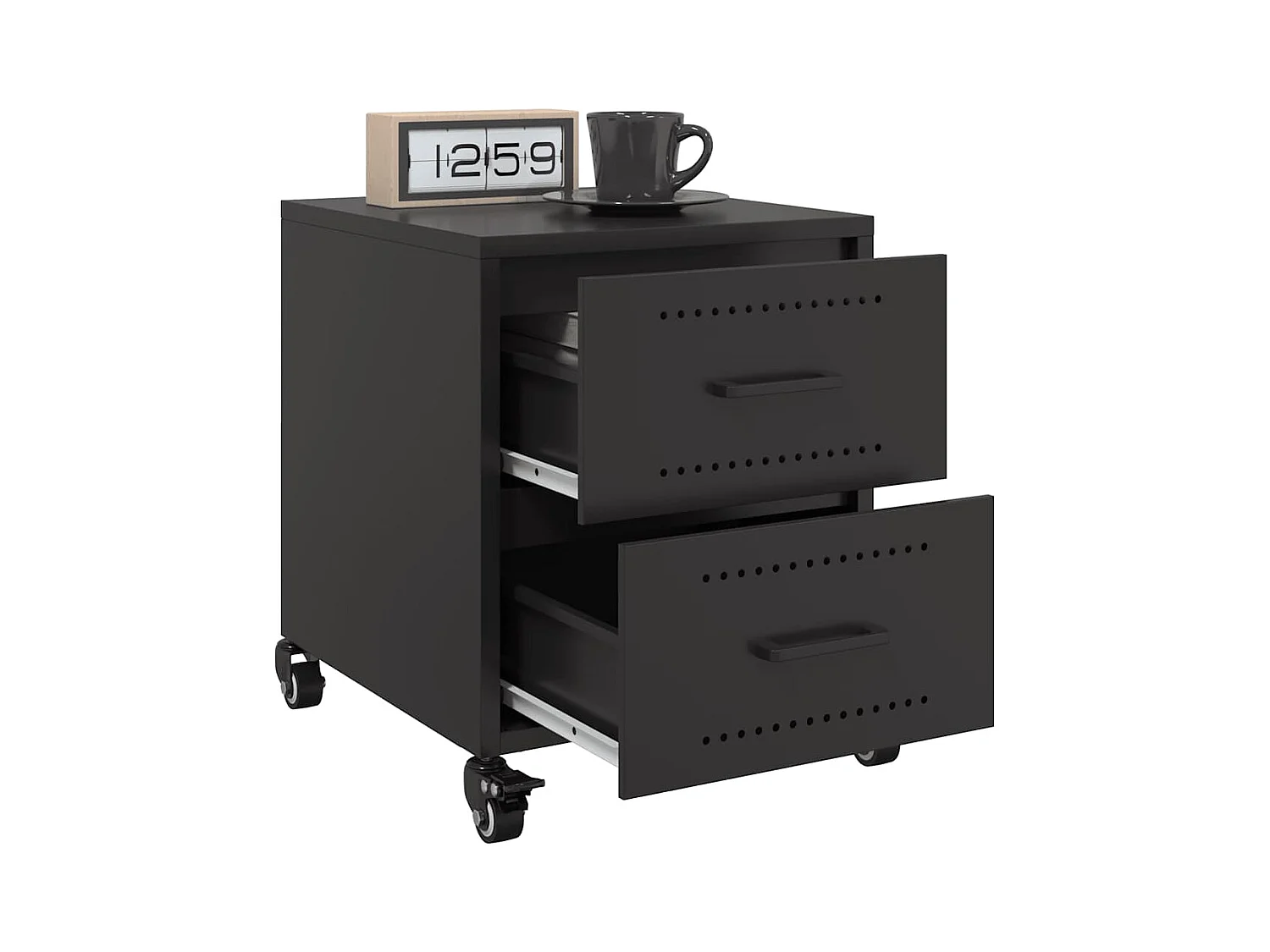 Table de chevet noir 36x39x43,5 cm acier