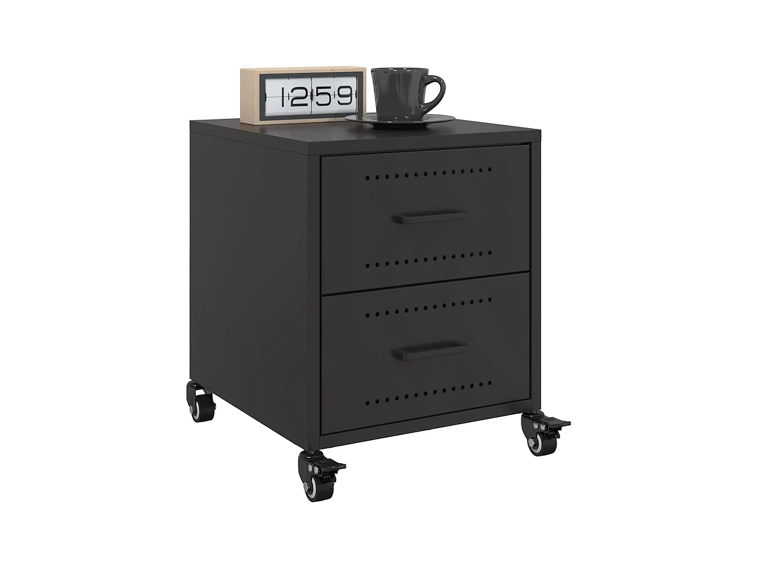 Table de chevet noir 36x39x43,5 cm acier