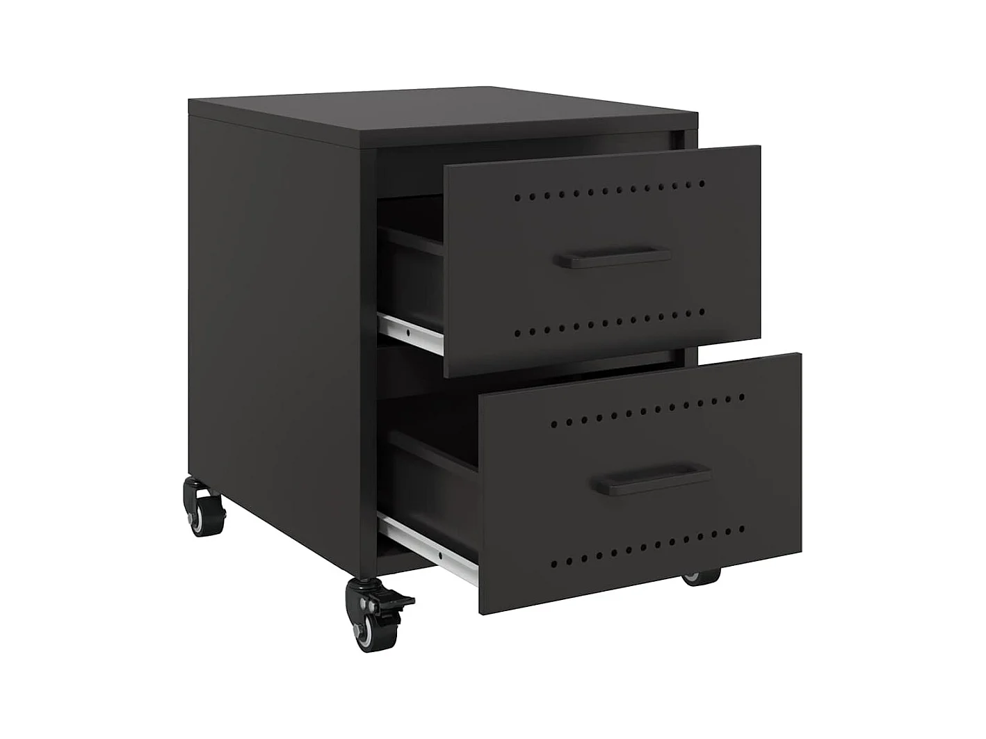 Table de chevet noir 36x39x43,5 cm acier