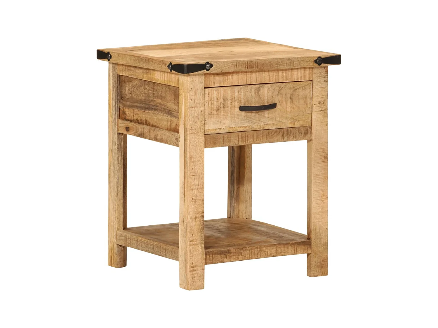 Comodino 40x40x50 cm in legno massello di mango