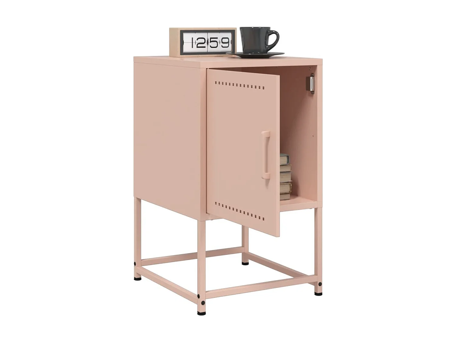 Table de chevet rose 36x39x60,5 cm acier