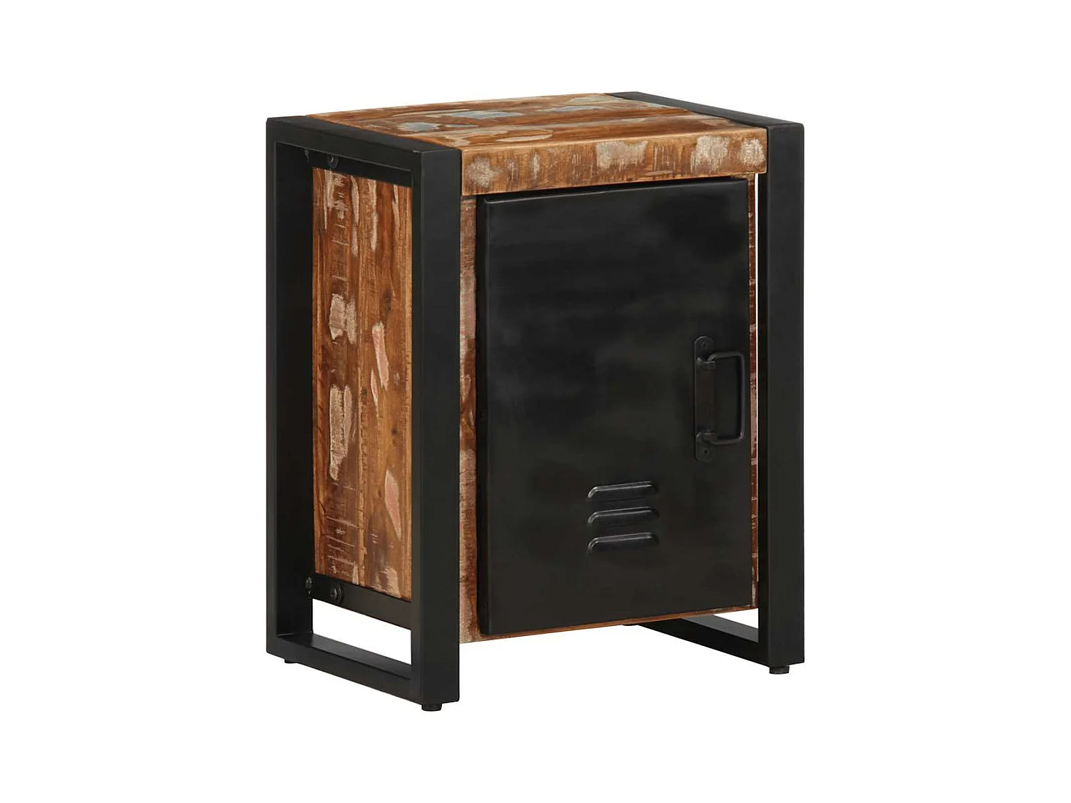 Table de chevet multicolore 40x30x51 cm bois de récupération