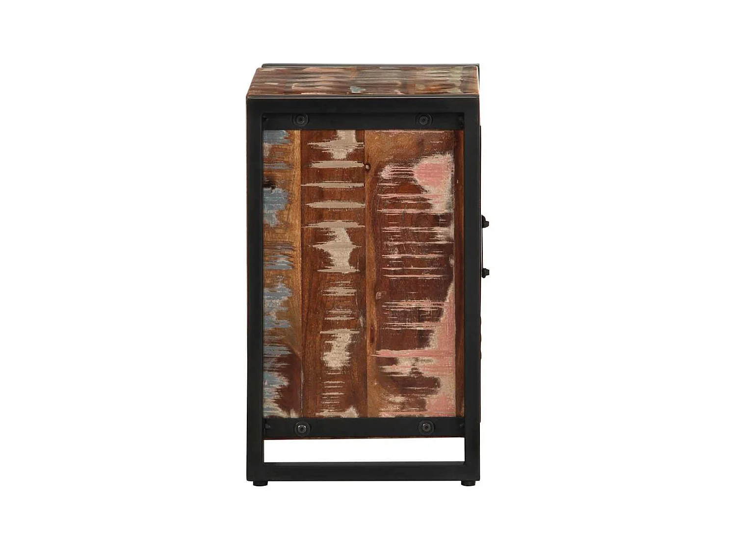 Table de chevet multicolore 40x30x51 cm bois de récupération