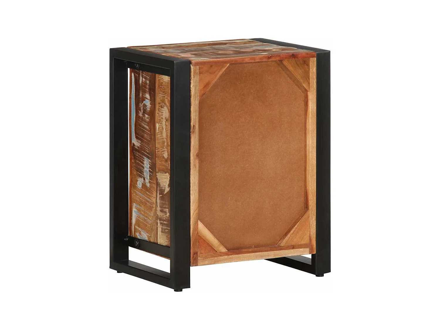 Table de chevet multicolore 40x30x51 cm bois de récupération