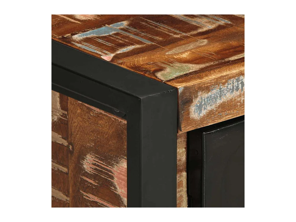 Table de chevet multicolore 40x30x51 cm bois de récupération