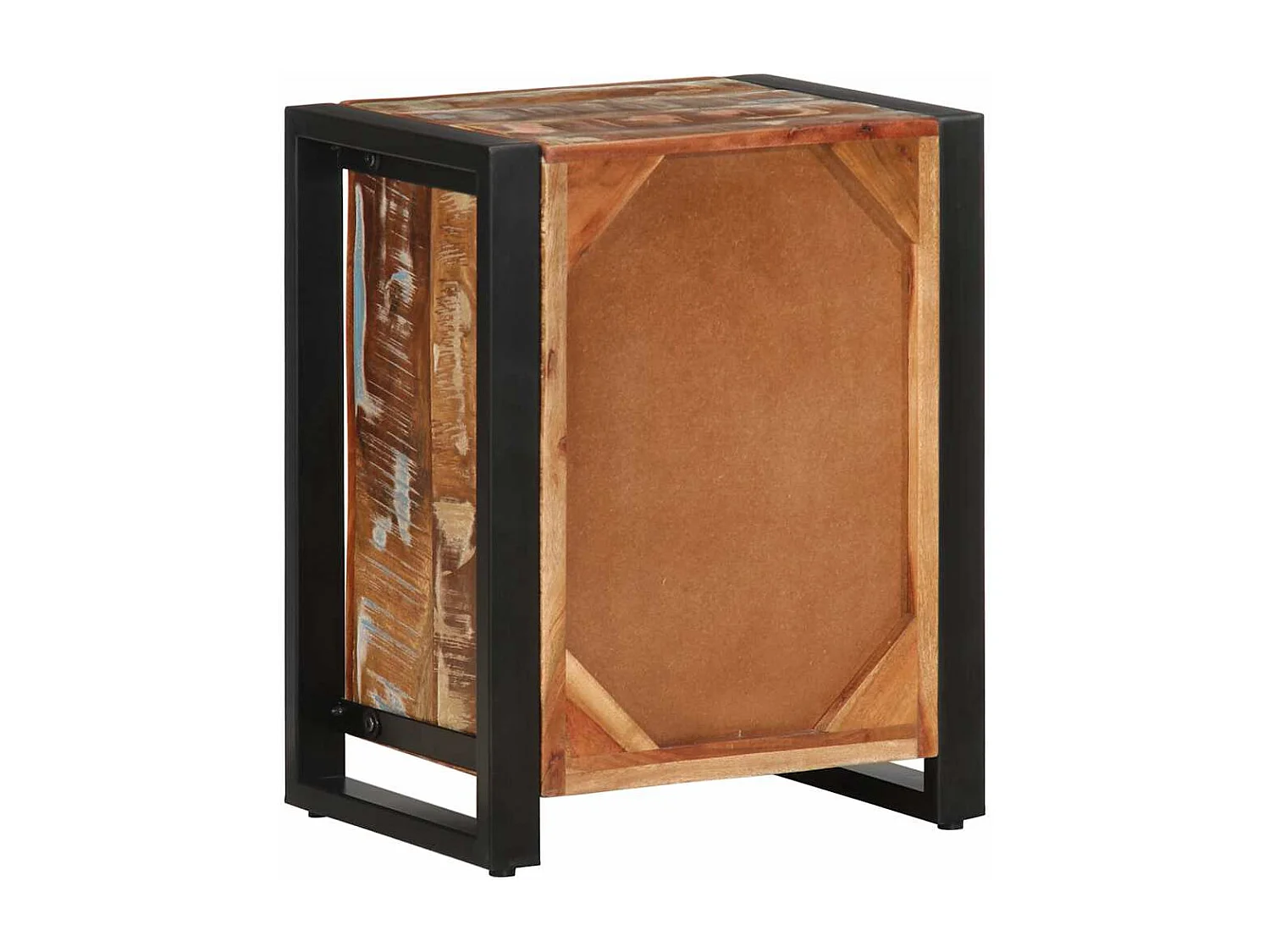 Table de chevet multicolore 40x30x51 cm bois de récupération