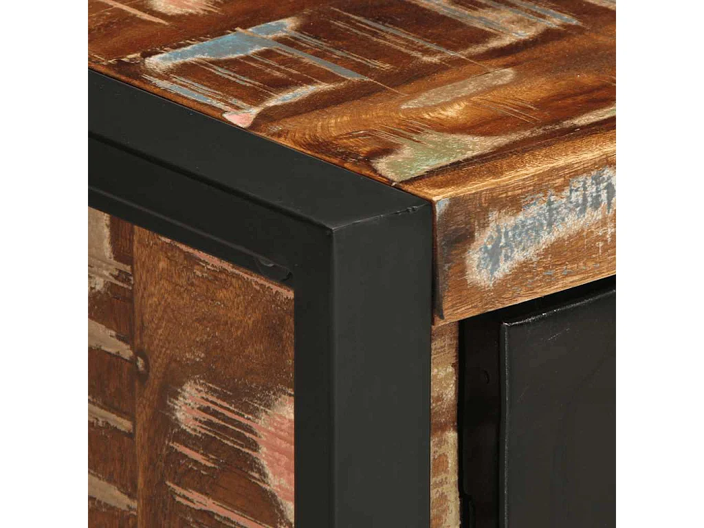 Table de chevet multicolore 40x30x51 cm bois de récupération