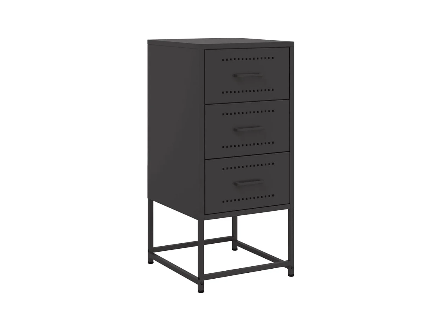 Table de chevet noir 36x39x78 cm acier