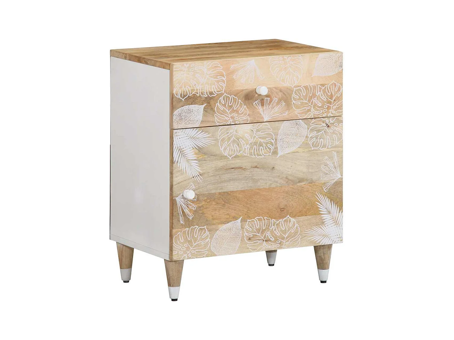 Table de chevet 50x33x60 cm bois de manguier massif