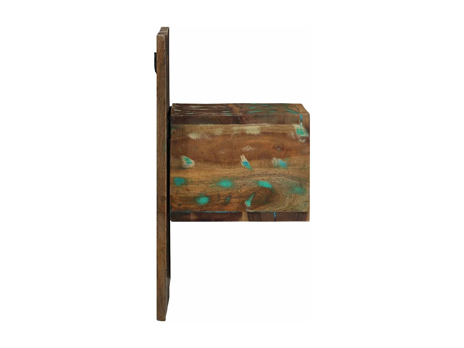 Comodino multicolore 50x27x50 cm in legno di recupero