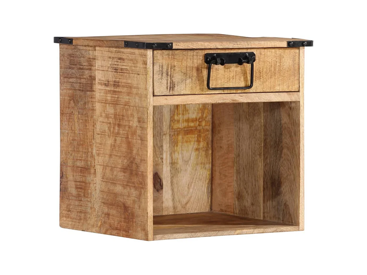 Table de chevet 40x30x37 cm bois de manguier massif