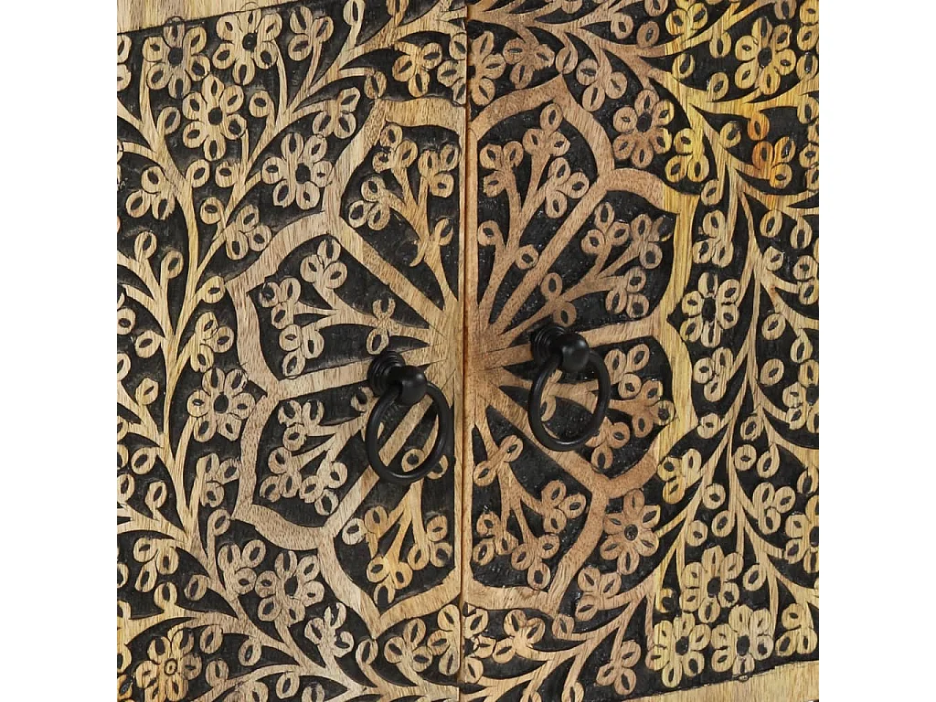 Comodino 50x33x60 cm in legno massello di mango