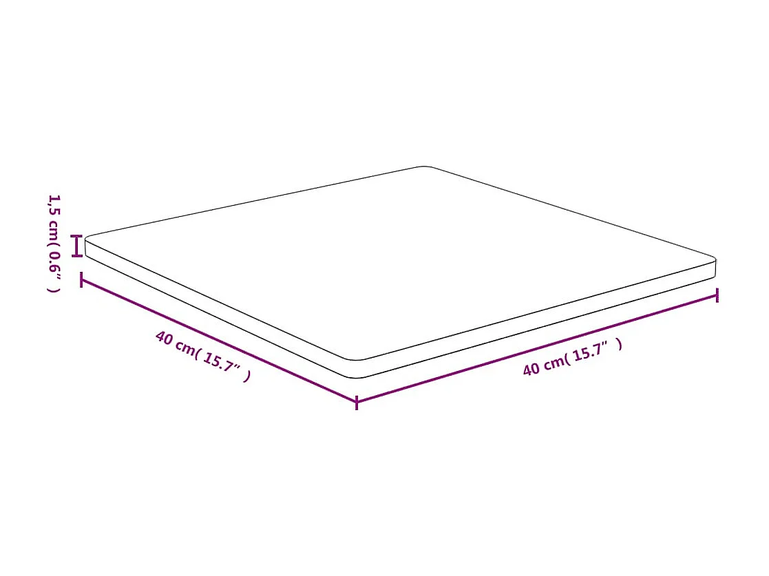 Dessus de table 40x40x1,5 cm bambou