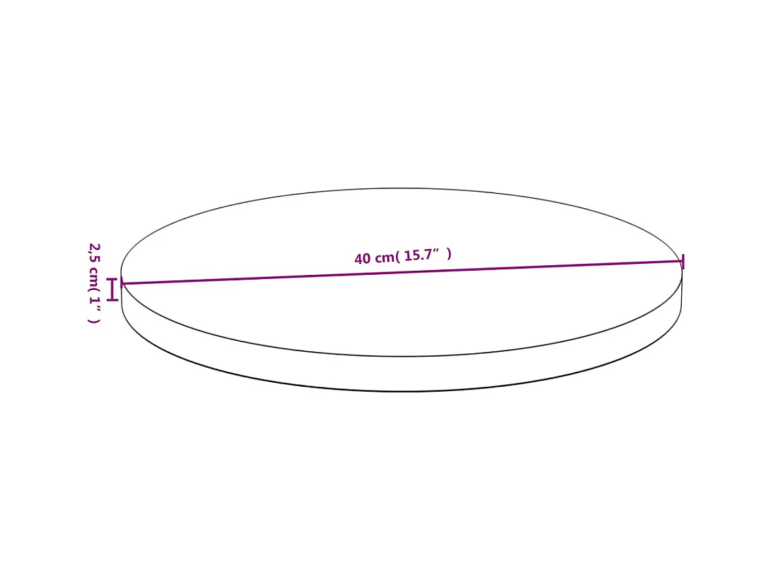 Piano del Tavolo Ø40x2,5 cm in Bambù