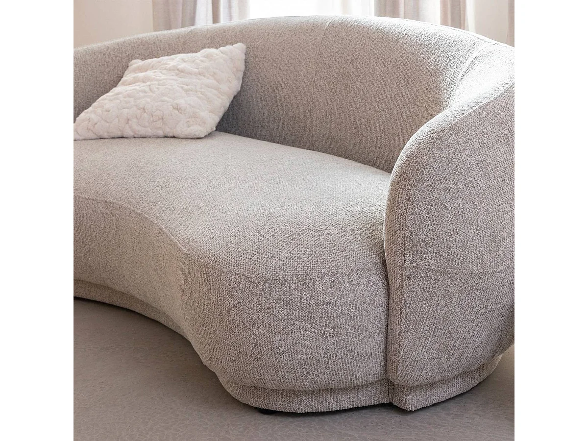 Canapé en tissu bouclette gris 3 places Maddy