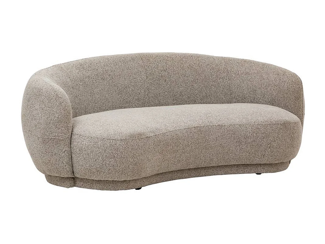 Canapé en tissu bouclette gris 3 places Maddy