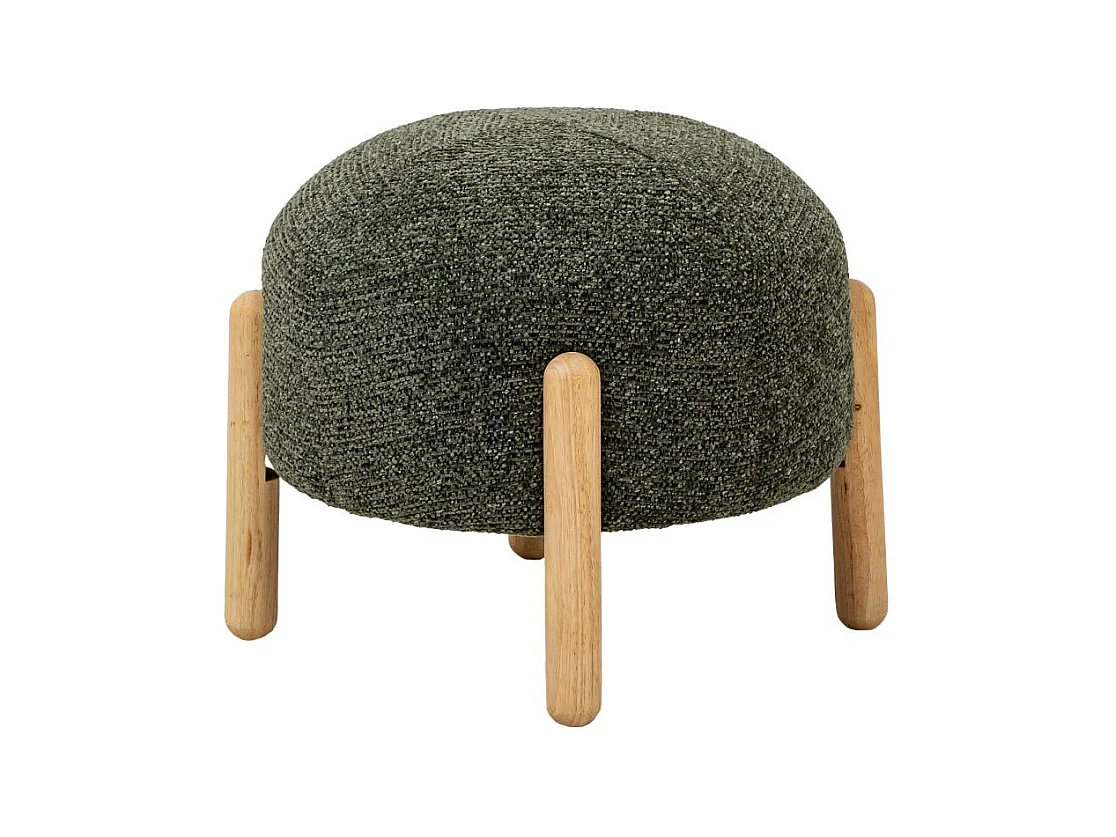 Tabouret en tissu bouclette vert Nério