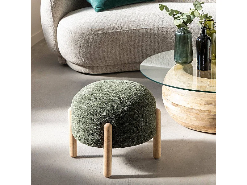 Tabouret en tissu bouclette Nério