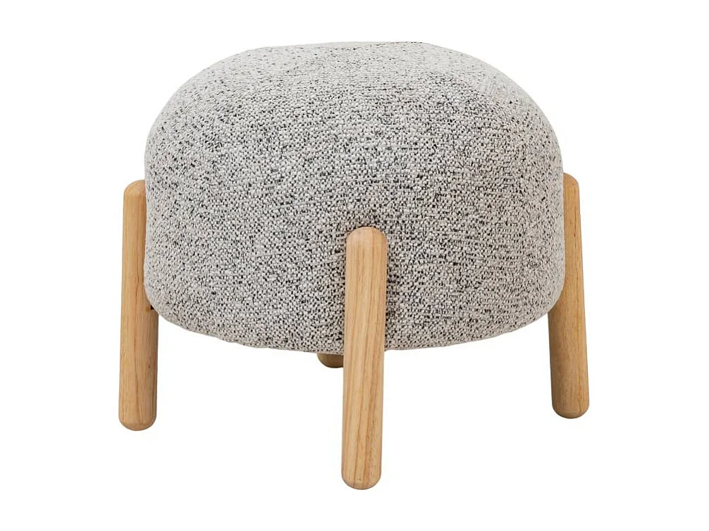 Pequeño taburete en gris tela bouclé Calya