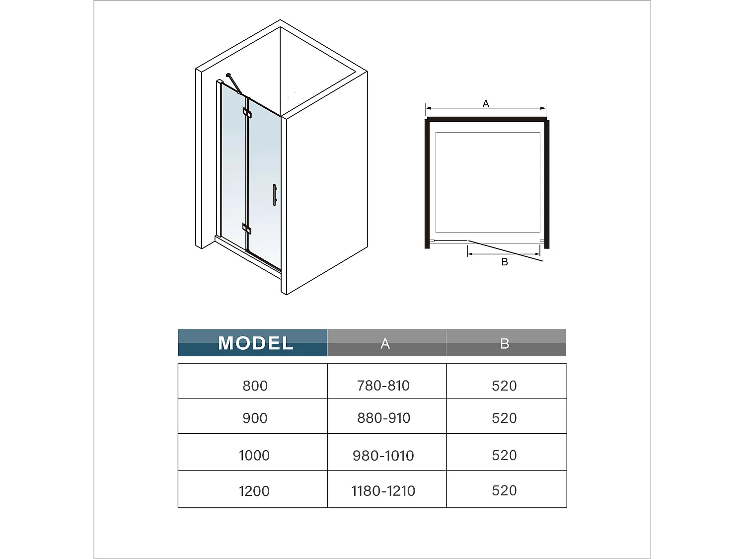 Douchedeur draaideur 80x185 cm,6 mm NANO EasyClean veiligheidsglas, profiel van glanzend chroom,met Stabilisatiestang